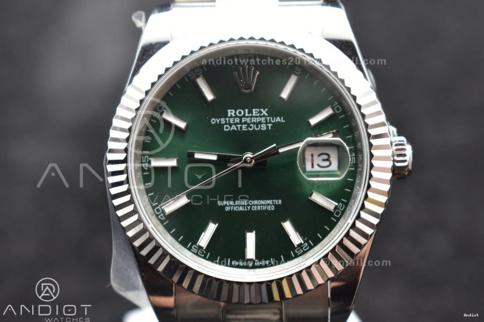 1:1 Dial Bracelet Green Steel 126334 on DateJust 904L Oyster Sundust Edition SA3235 DIWF Best 41 1108